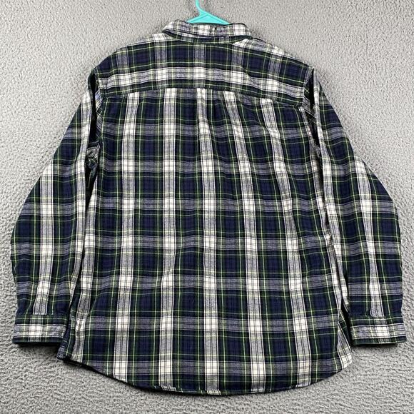 L.L.Bean Men's L Regular Slightly Fitted Plaid Flannel Shirt 100% Cotton Work - Picture 7 of 8